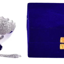 Brass Bowl N Spoon Set In Gift Box