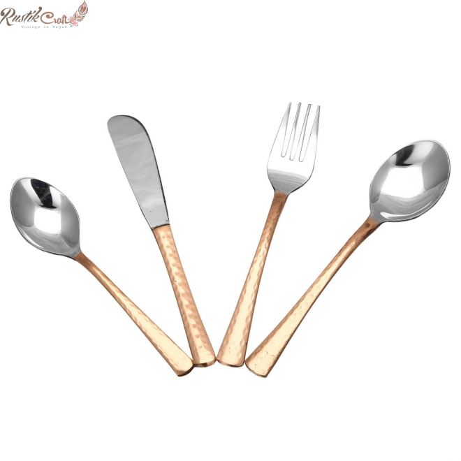 4 Piece Copper Steel Cutlery Set
