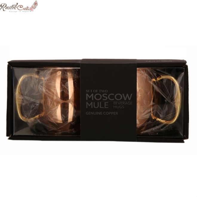 Plain 2 Mug Set With Inside Nickel In Open Gift Box