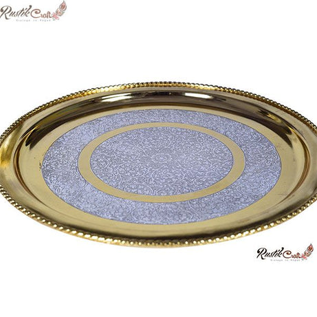 Royal Gold Silver Brass Thali/ Dinner Set