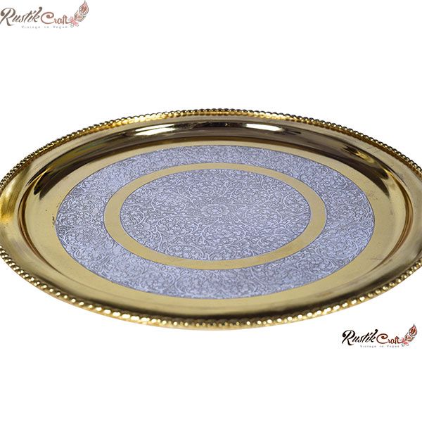 Royal Gold Silver Brass Thali/ Dinner Set