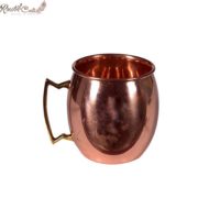 Smooth Finish Moscow Mule Barrel Mug with brass handle