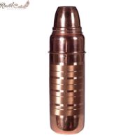 Copper Lining Bottle With Glass Shape Lid