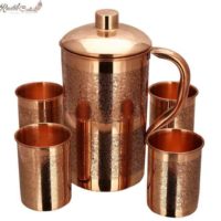 Set of Embossed Jug And 4 Glass In Gift Box