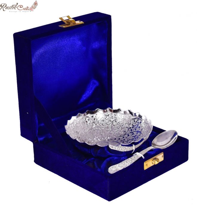 German Silver Bowl and Spoon Gift Set - Corporate Gifting | BrandSTIK