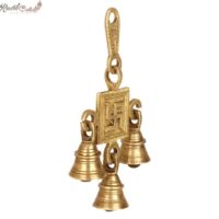 Brass Swastika Wall Hanging With 3 Bells
