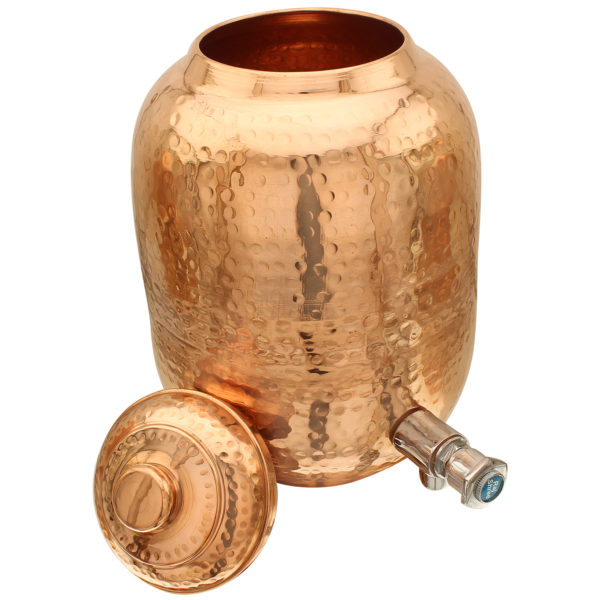 Hammered Copper Water Dispenser with Tap 5 LTR